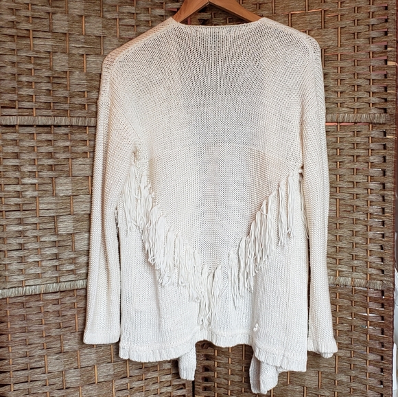 Forever 21 Knit Fringe Tassel Cream Cardig… - Picture 3 of 7